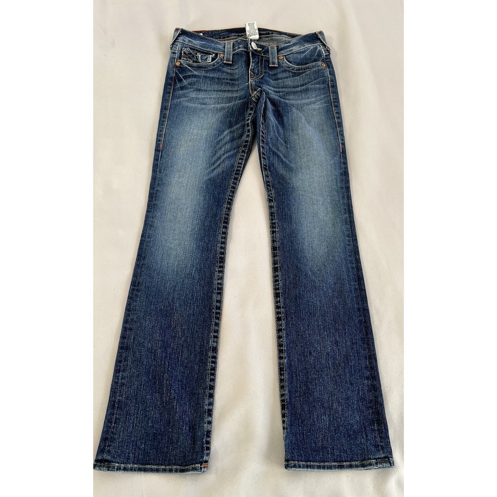 VTG True Religion Billy Women Jeans Bootcut‎ Flap Pockets Cotton Blend Sz 29 USA